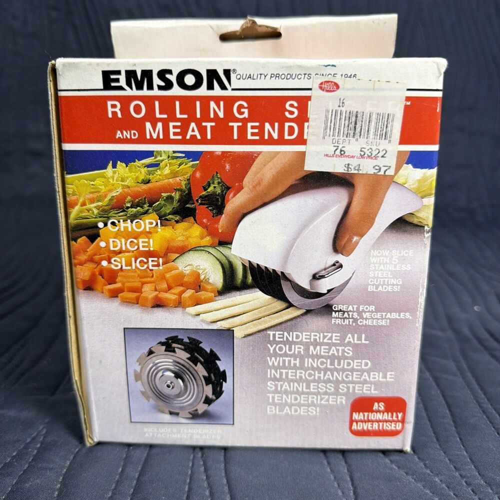 Vintage Emson Rolling Slicer Meat Tenderizer 5 Blade Kitchen Cutter As Seen TV